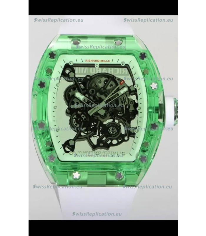 Richard Mille RM055 Transparent Sapphires Casing with Genuine Tourbillon Super Clone Watch
