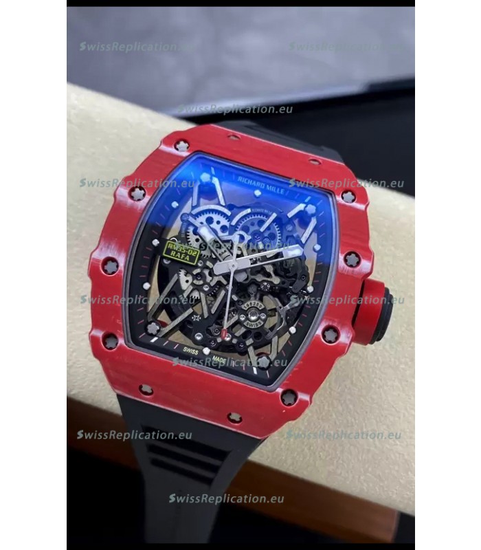 Richard Mille RM35-02 Rafael Nadal Red Carbon Fiber Casing with Genuine Tourbillon Super Clone Watch