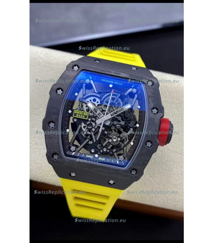 Richard Mille RM35-02 Rafael Nadal Carbon Fiber Casing with Genuine Tourbillon Super Clone Watch