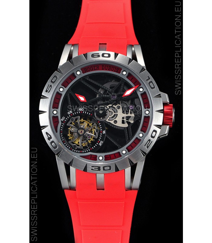 Roger Dubuis Excalibur Spider Flying Tourbillon Skeleton Titanium Casing 1:1 Mirror Swiss Watch