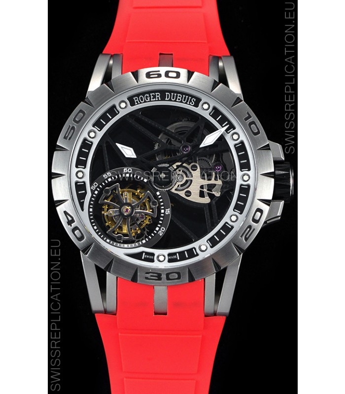 Roger Dubuis Excalibur Spider Flying Tourbillon Skeleton Titanium Casing 1:1 Mirror Swiss Watch