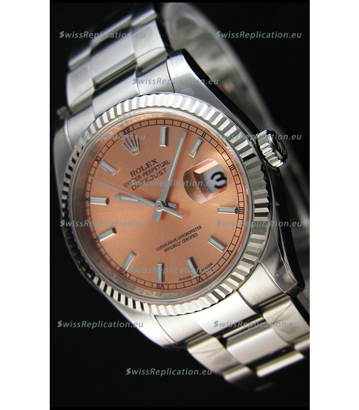Rolex Datejust 36MM Cal.3135 Movement Swiss Replica Champange Dial Oyster Strap - Ultimate 904L Steel Watch 