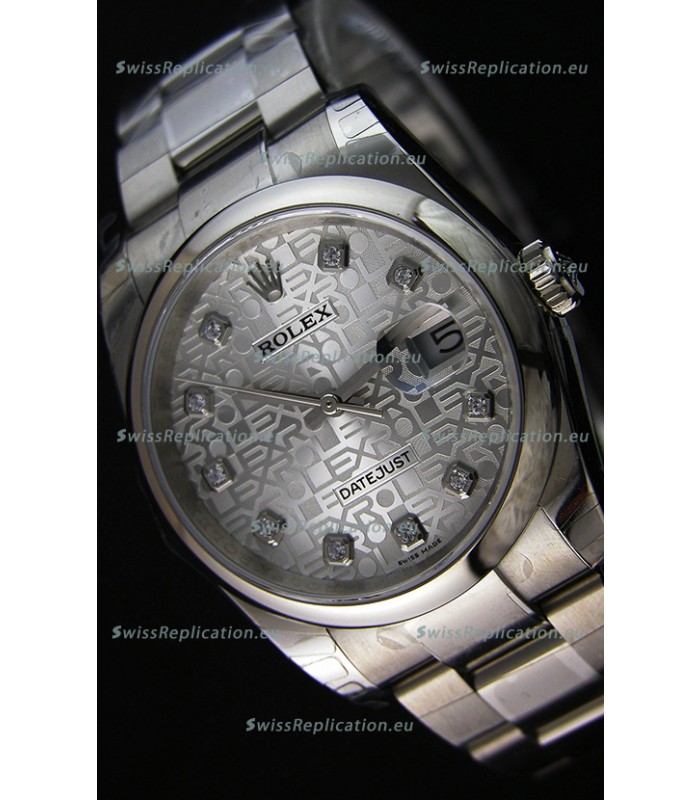 Rolex Datejust 36MM Cal.3135 Movement Swiss Replica Watch in Steel White Steel Dial