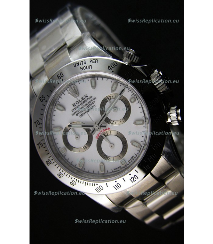 Rolex Cosmograph Daytona 116520 White Dial Original Cal.4130 Movement - Ultimate 904L Steel Watch 