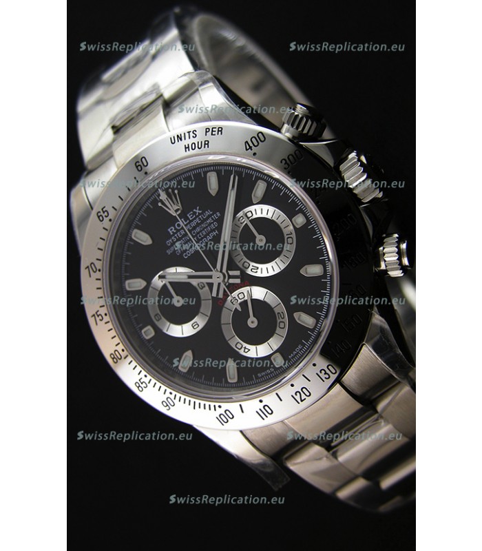 Rolex Cosmograph Daytona 116520 Black Dial Original Cal.4130 Movement - Ultimate 904L Steel Watch 