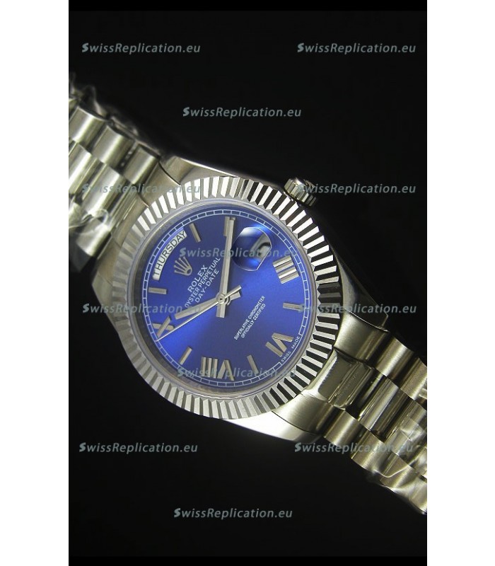 Rolex Day Date Dark Blue Dial Replica Watch 40MM - 3255 Swiss Movement