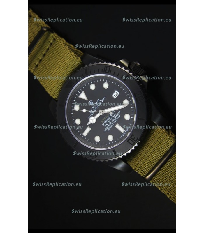 Rolex Submariner Stealth MK IV PVD Swiss Replica Watch White Hour Markers