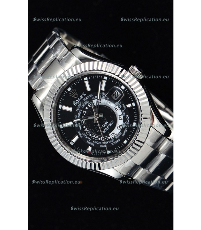 Rolex SkyDweller Swiss Watch in Steel Case - DIW Edition Black Dial 