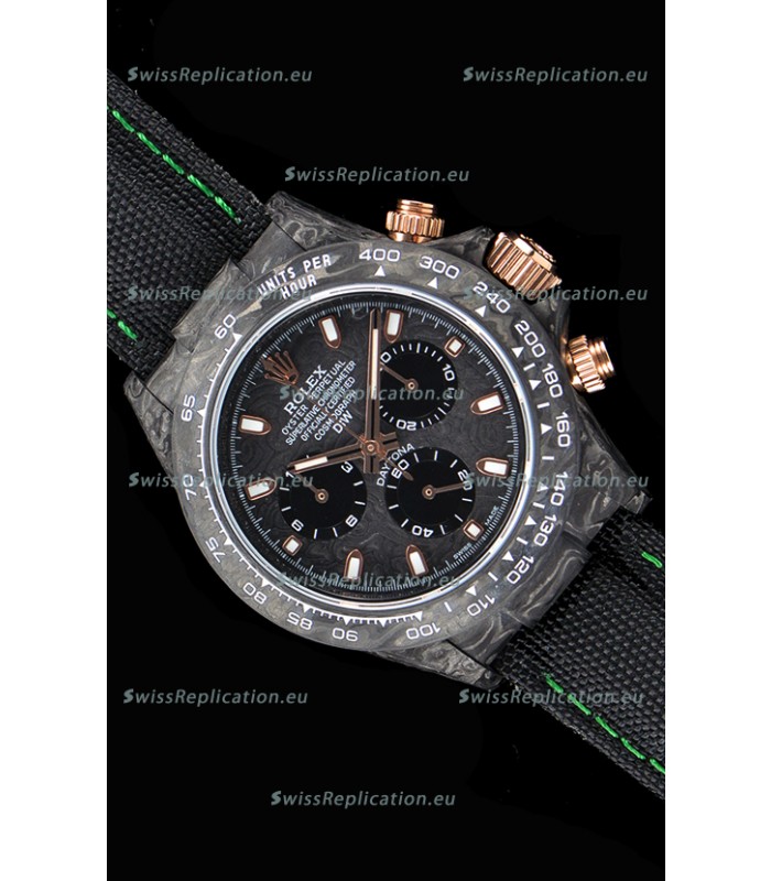 Rolex Daytona DiW Forged Cabon Casing 1:1 Mirror Replica with Nylon Strap 