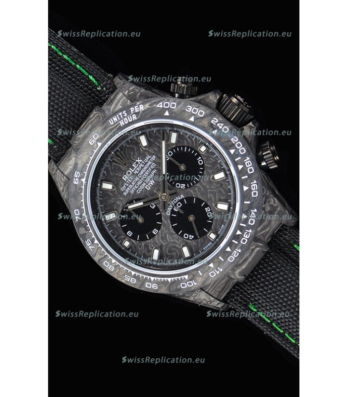 Rolex Daytona DiW Forged Cabon Casing 1:1 Mirror Replica with Nylon Strap 