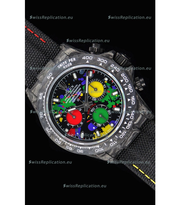 Rolex Daytona DiW Forged Cabon Casing 1:1 Mirror Replica Multicolored Dial