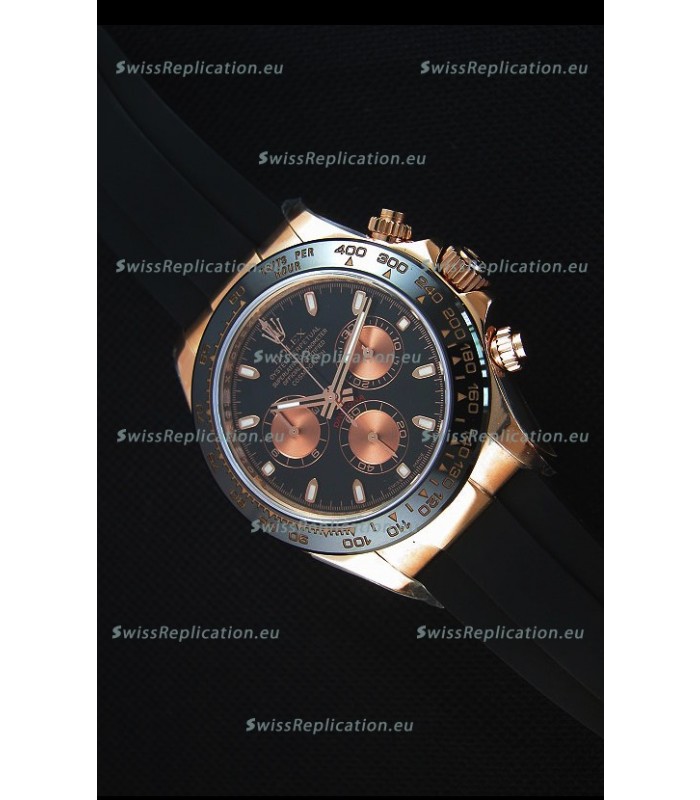 Rolex Daytona 116515 Everose 1:1 Mirror Replica Black Dial Watch 