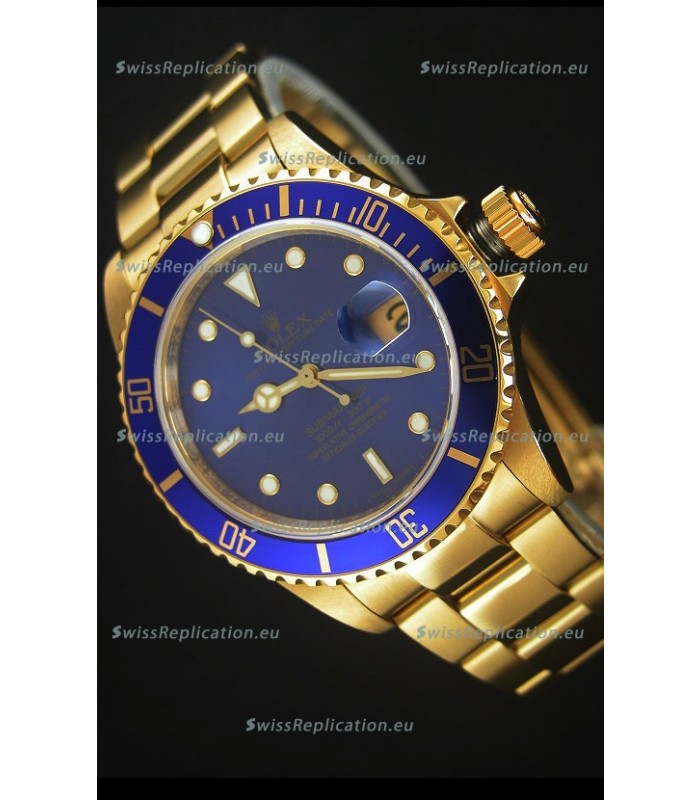 Rolex Submariner 16618 Gold Replica 1:1 Watch with Swiss 3135 Movement