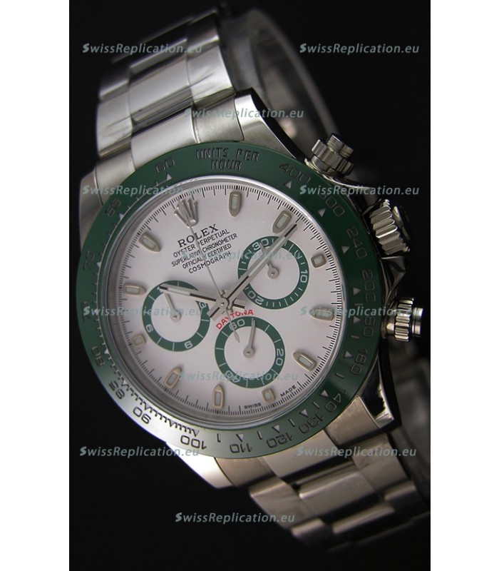 Rolex Cosmograph Daytona White Dial Green Ceramic Original Cal.4130 Movement - Ultimate 904L Steel Watch