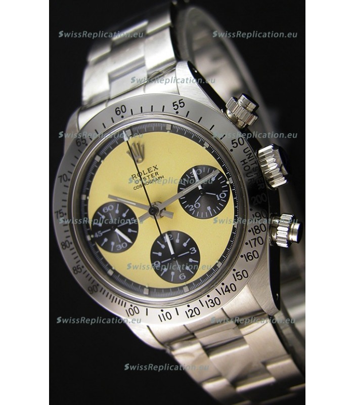 Rolex Daytona Vintage REF 6264 Off-White Dial Swiss Replica Watch - 904L Steel Watch 