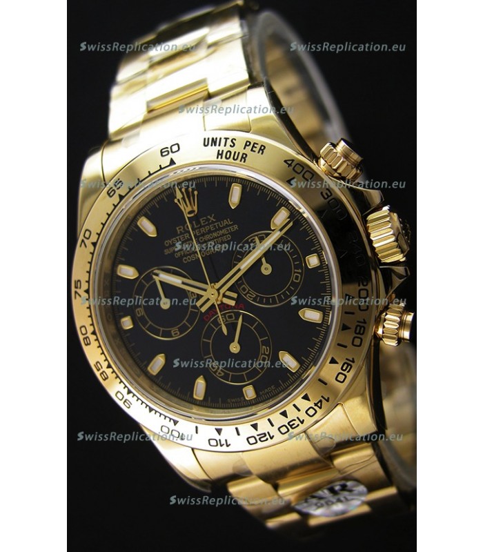 Rolex Cosmograph Daytona 116528 Yellow Gold Original Cal.4130 Movement - Improved Ultimate 904L Steel Watch