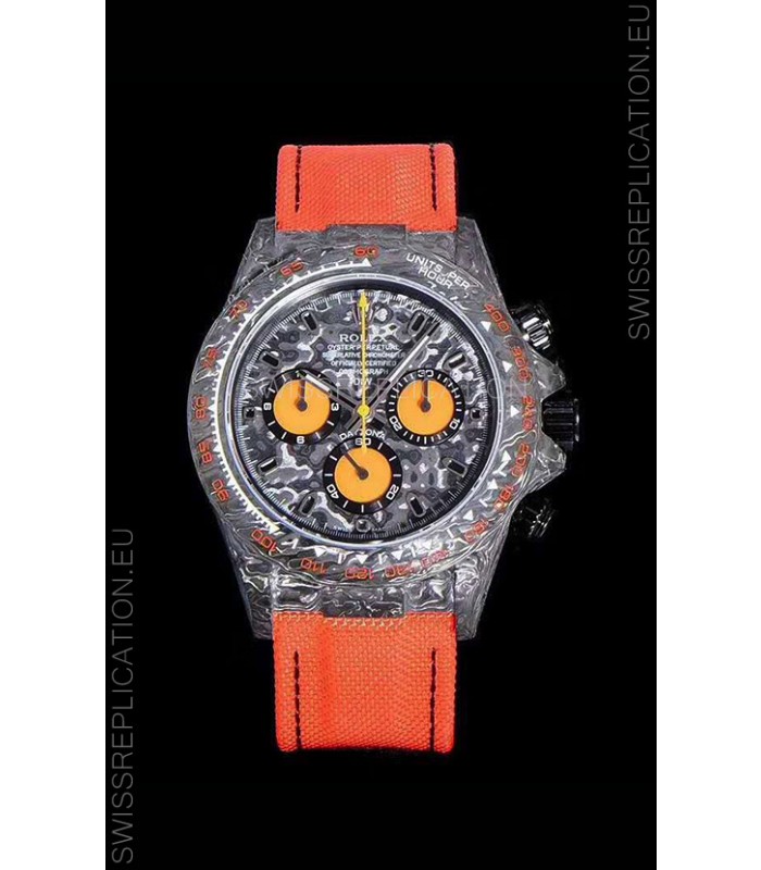 Rolex Daytona DiW Forged Cabon Casing 1:1 Mirror Replica Black Carbon Dial