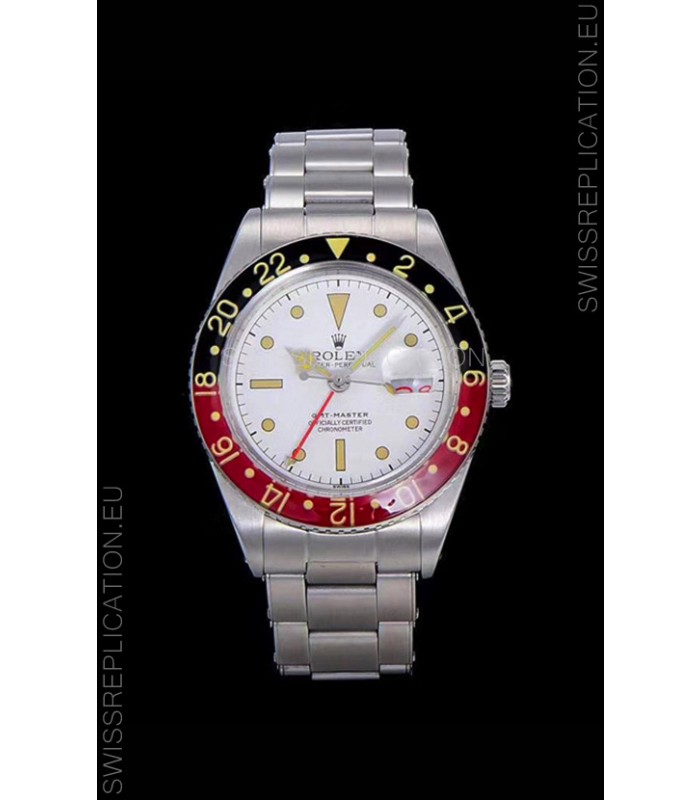 Rolex GMT Master ALBINO Edition Vintage Swiss Watch in White Dial