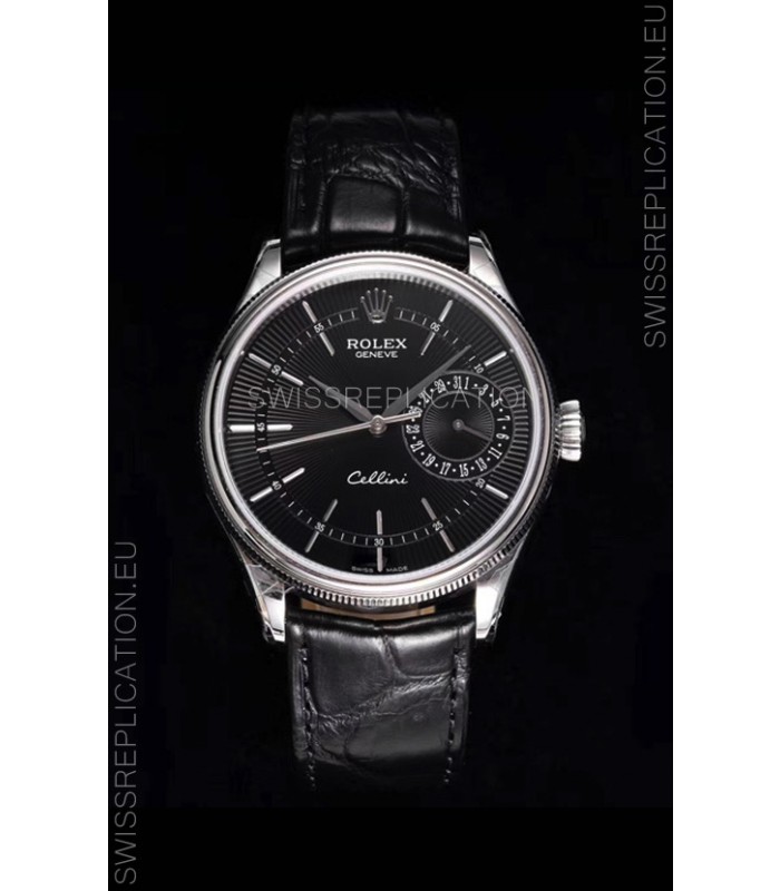 Rolex Cellini Date Ref#50519 Replica 1:1 Mirror 904L Steel Watch Black Dial