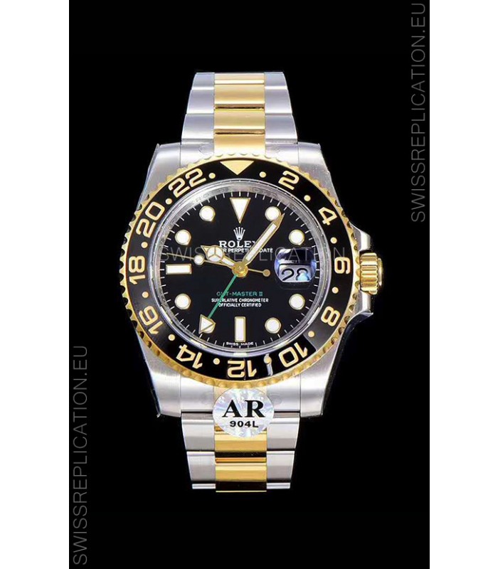 Rolex GMT Masters II 116713 Yellow Gold Swiss Replica 1:1 Mirror Watch 904L Steel 