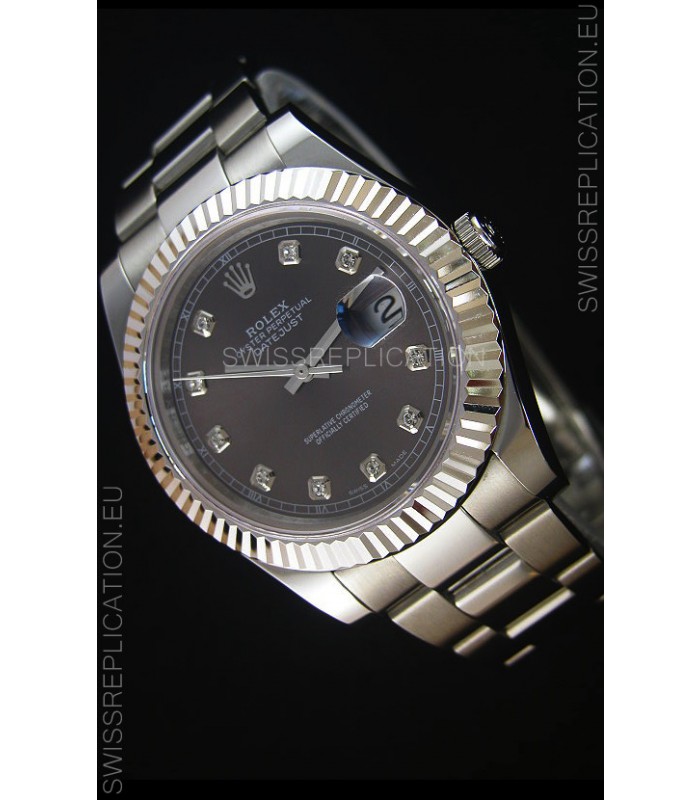 Rolex Datejust Japanese Replica Watch - Grey Dial in 41MM with Oyster Strap