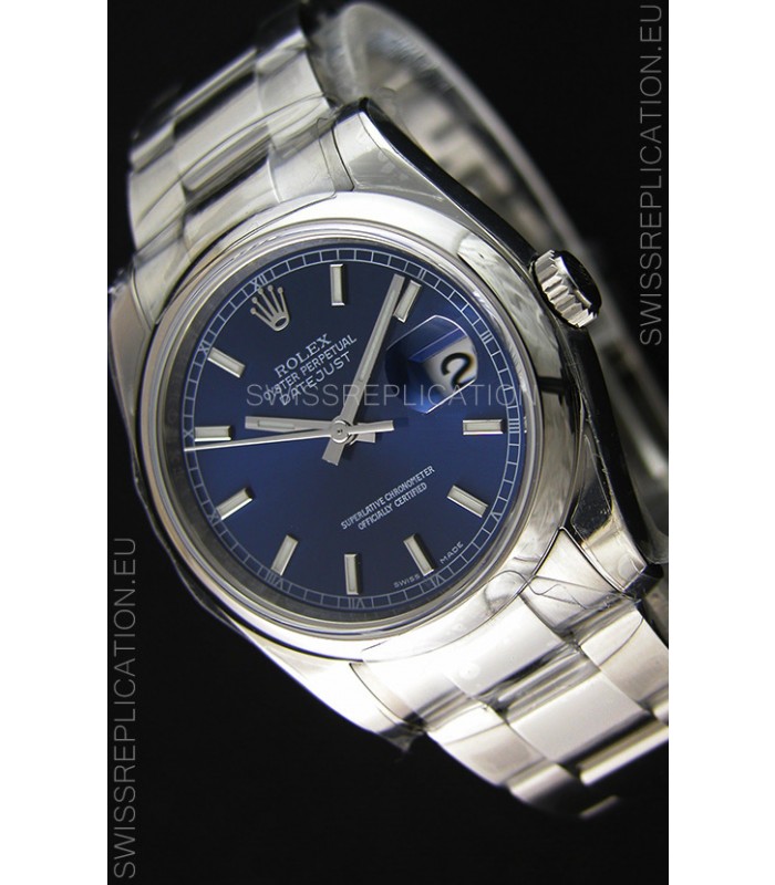 Rolex Datejust Japanese Replica Watch - Blue Dial in 36MM with Oyster Strap