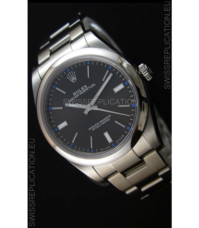 Rolex Oyster Perpetual Japanese Replica Watch - Black Dial in 39MM Casing