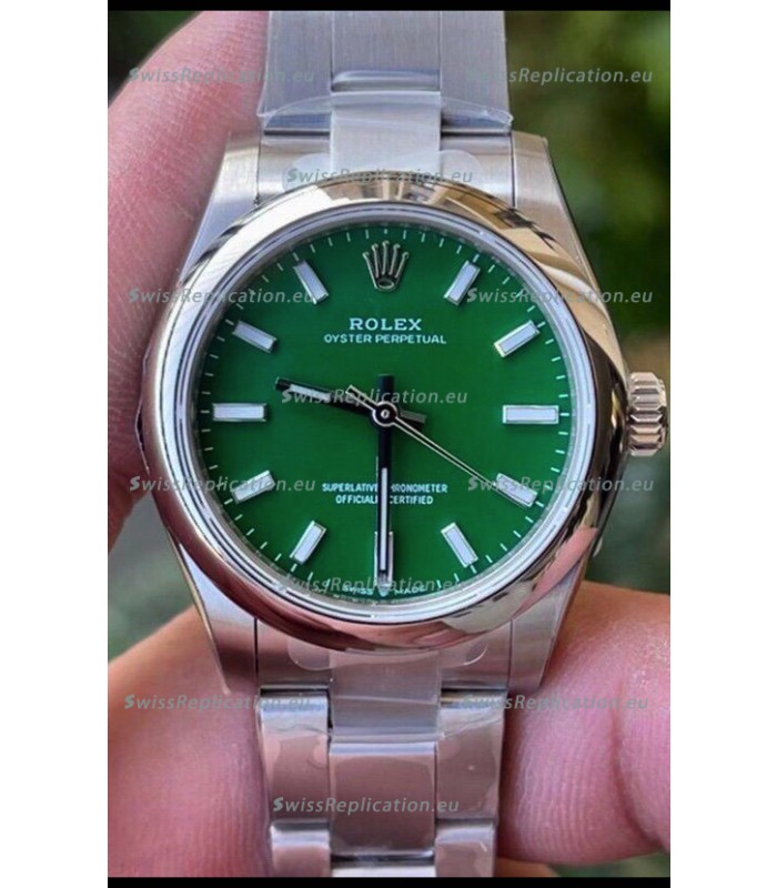 Rolex Oyster Perpetual REF#277200 31MM Swiss Movement Swiss Replica Green Dial 904L Steel 1:1 Mirror Replica Watch
