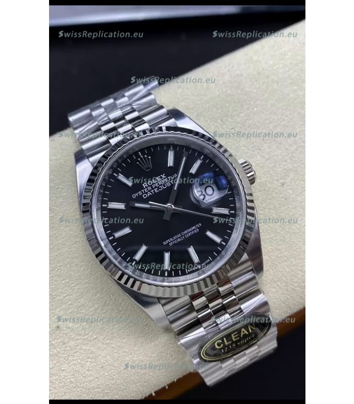 Rolex Datejust Cal.3235 Movement 1:1 Mirror Replica 904L Steel 36MM - Black Dial