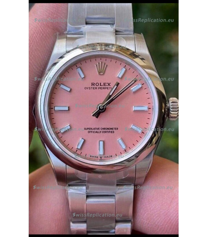 Rolex Oyster Perpetual REF#277200 31MM Swiss Movement Swiss Replica Pink Dial 904L Steel 1:1 Mirror Replica Watch