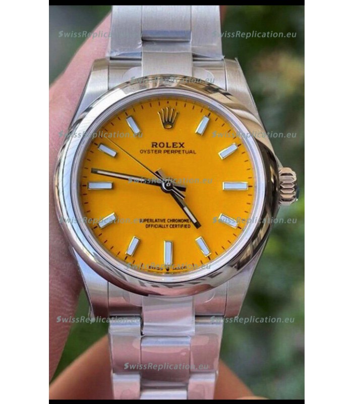 Rolex Oyster Perpetual REF#277200 31MM Swiss Movement Swiss Replica Yellow Dial 904L Steel 1:1 Mirror Replica Watch