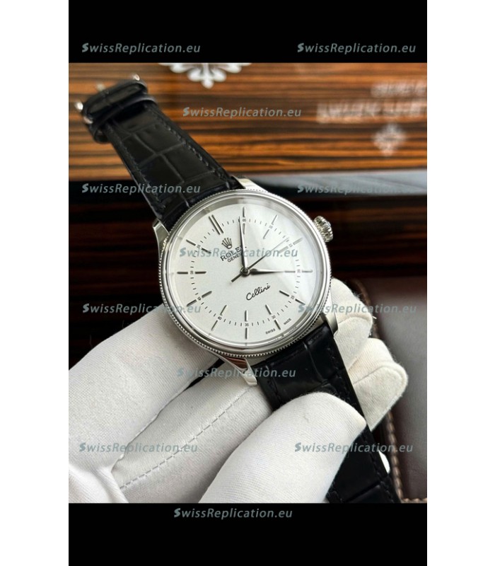 Rolex Cellini Date Ref#50505 Replica 1:1 Mirror 904L Steel White Dial Watch 