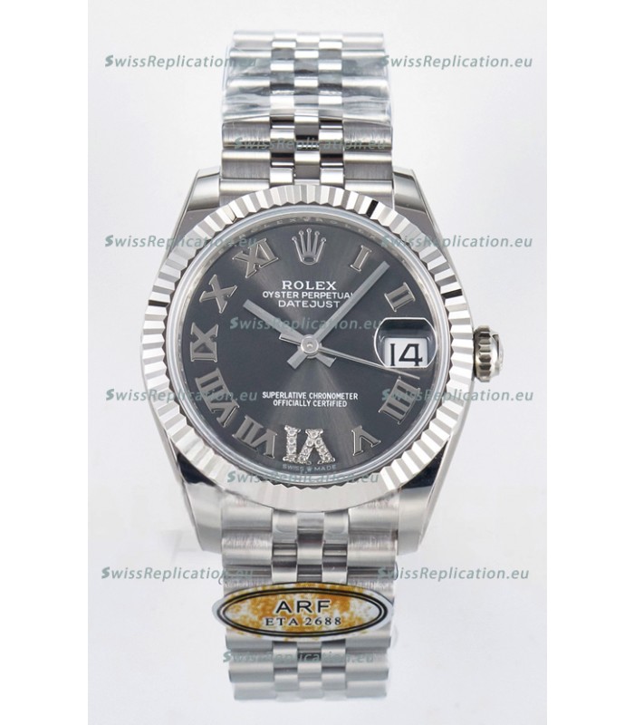 Rolex Super Clone Datejust ETA 2688 Movement 31MM Stainless Steel Case Grey Dial Watch