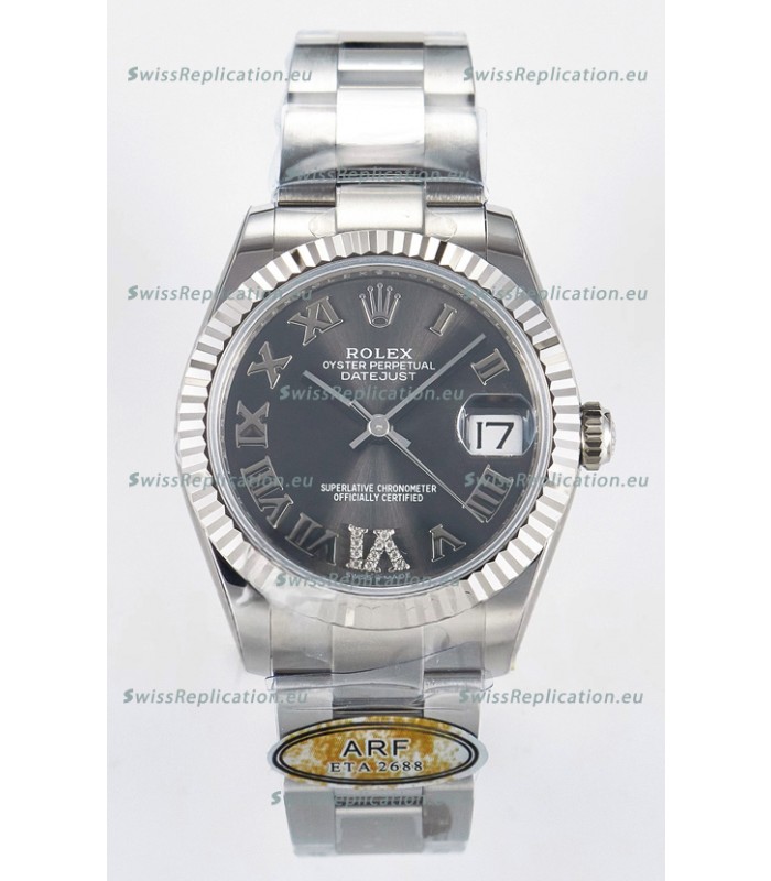 Rolex Super Clone Datejust ETA 2688 Movement 31MM Stainless Steel Case Grey Dial Watch