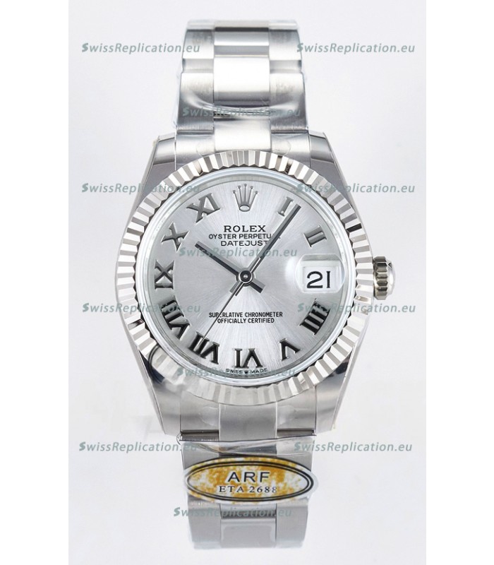 Rolex Super Clone Datejust ETA 2688 Movement 31MM Stainless Steel Case Steel Roman Dial Watch