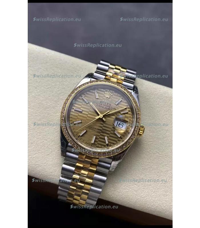 Rolex Super Clone Datejust ETA 3235 Movement 36MM Two Tone Yellow Gold Swiss Watch 