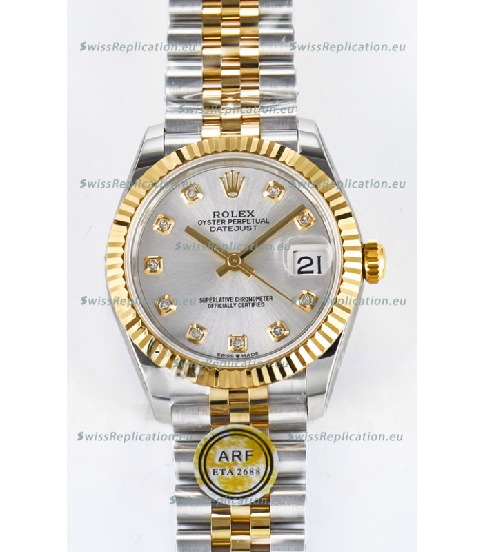 Rolex Super Clone Datejust ETA 2688 Movement 31MM Two Tone Yellow Gold Steel Dial