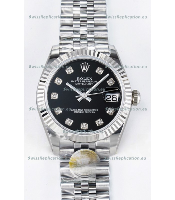 Rolex Super Clone Datejust ETA 2688 Movement 31MM Stainless Steel Black Dial Watch 