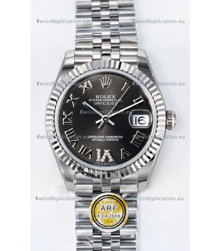 Rolex Super Clone Datejust ETA 2688 Movement 31MM Stainless Steel Grey Dial Watch 
