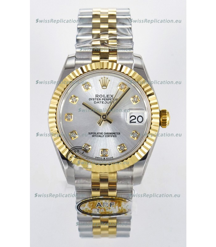 Rolex Super Clone Datejust ETA 2688 Movement 31MM Two Tone Yellow Gold Swiss Silver Dial