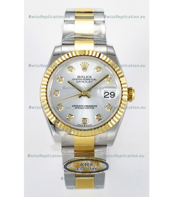 Rolex Super Clone Datejust ETA 2688 Movement 31MM Two Tone Yellow Gold Swiss Steel Dial 