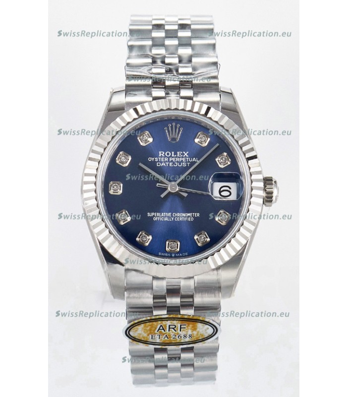 Rolex Super Clone Datejust ETA 2688 Movement 31MM Stainless Steel Blue Dial Watch 