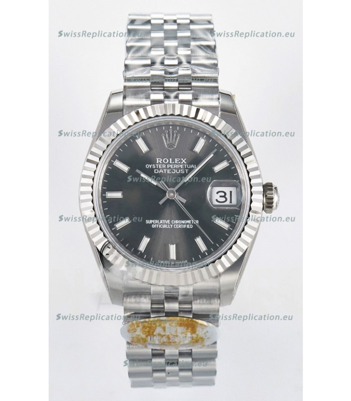 Rolex Super Clone Datejust ETA 2688 Movement 31MM Stainless Steel Case Grey Dial Watch