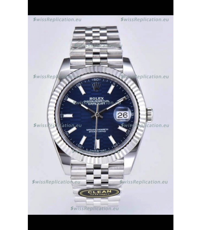 Rolex Datejust Cal.3235 Movement 1:1 Mirror Replica 904L Steel 41MM - Blue Fluted Motif Dial