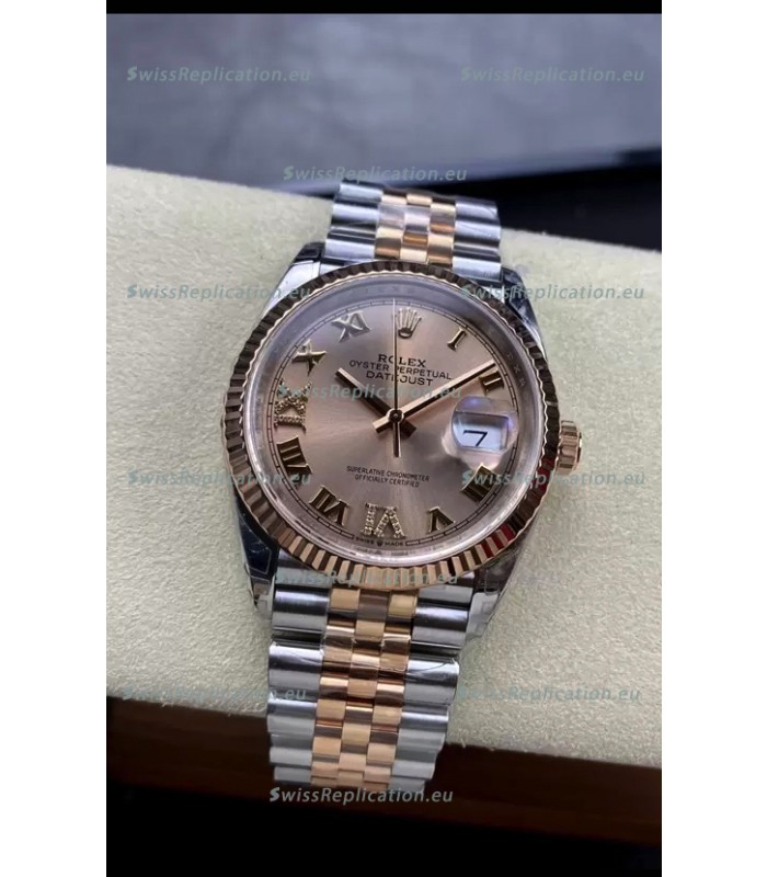 Rolex Datejust 126231-0027 36MM Swiss Replica in 904L Steel in Gold Dial 1:1 Mirror Replica