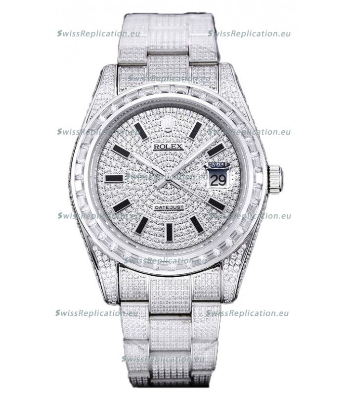 Rolex Datejust 41MM Swiss Replica - Iced Out Edition in Diamonds Dial 