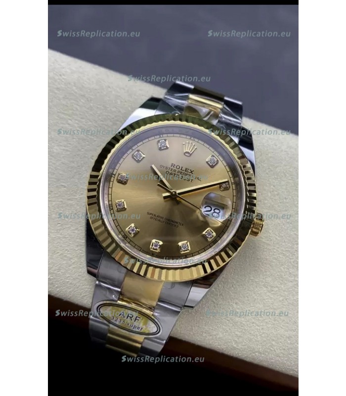 Rolex Datejust M126333 41MM ETA3235 72 Hours Power Gold Diamonds Dial 1:1 Mirror Replica Yellow Gold 904L Steel