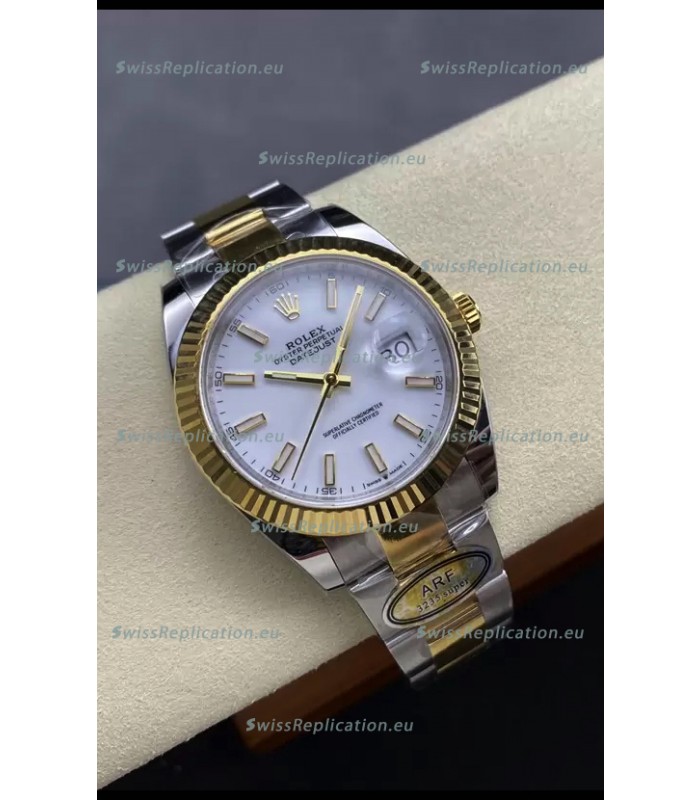Rolex Datejust M126333 41MM ETA3235 72 Hours Power White Dial Oyster 1:1 Mirror Replica Yellow Gold 904L Steel