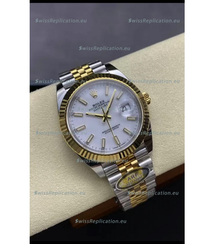 Rolex Datejust M126333 41MM ETA3235 72 Hours Power White Dial Jubilee 1:1 Mirror Replica Yellow Gold 904L Steel