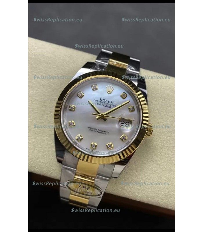 Rolex Datejust M126333 41MM ETA3235 72 Hours Power Pearl Dial Oyster 1:1 Mirror Replica Yellow Gold 904L Steel